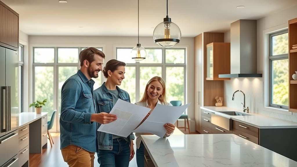 Kitchen remodeling Austin, TX with experts and homeowners discussing design.