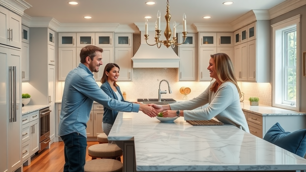 Bellevue kitchen contractor and homeowner celebrate remodel, Kitchen Contractors in Bellevue Washington.