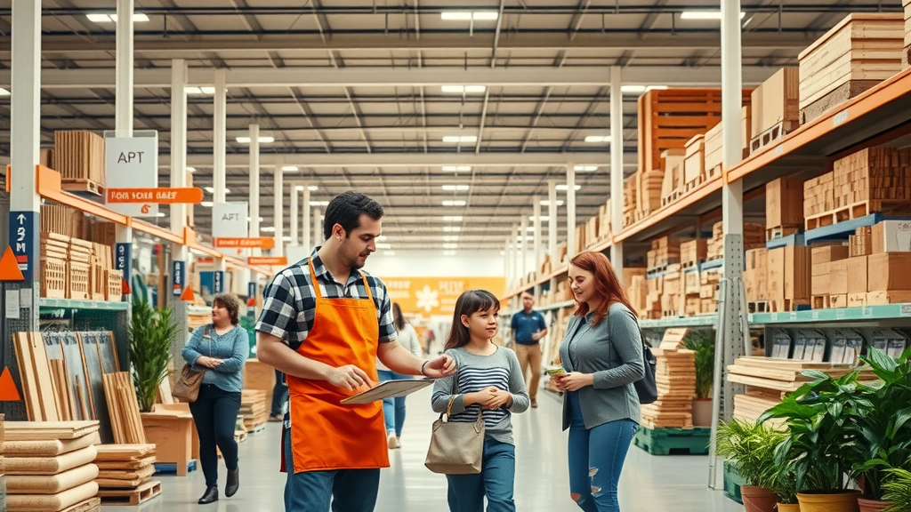 Inside Home Depot Eugene Oregon: helpful staff and well-stocked aisles.