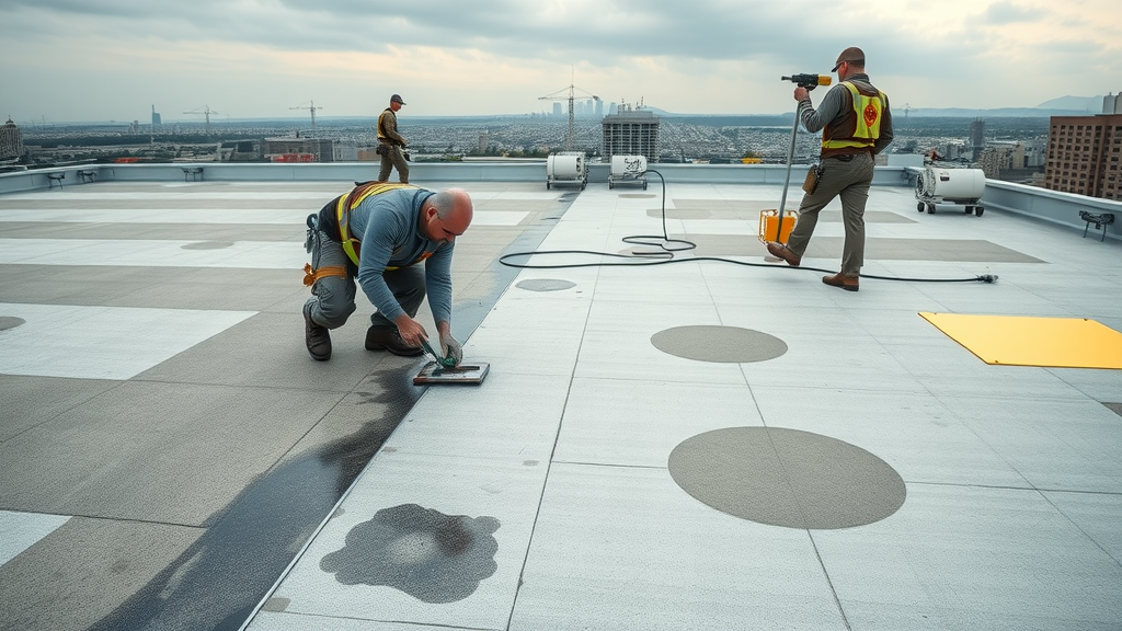 Professional flat roof repairs team sealing leaks for leak prevention