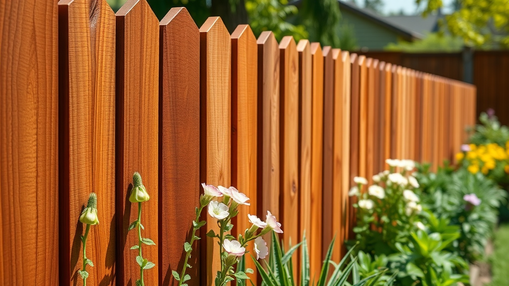 Detailed redwood fence builder craftsmanship in San Ramon, California backyard.