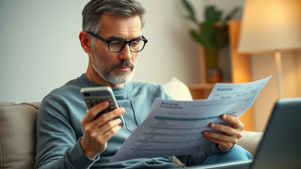 contemplative homeowner comparing professional estimates, diy vs pro home repairs cost savings, home office