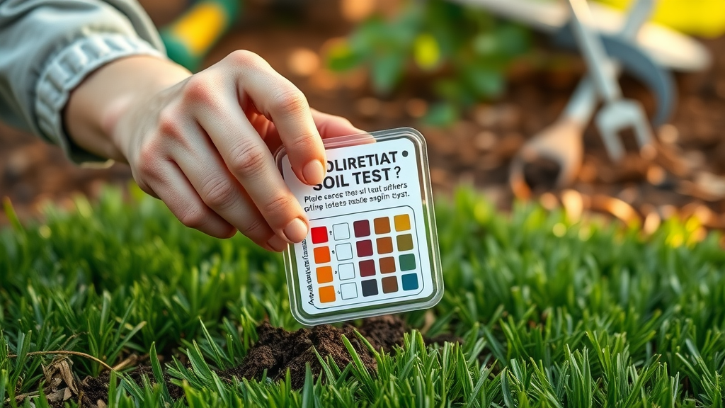 lawn care soil test soil testing homeowner macro green patch garden tools mulch