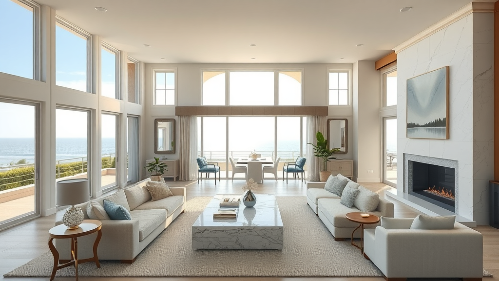 High-end home renovation in Newport Beach featuring elegant living room interior