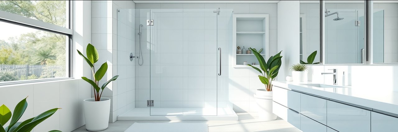 Modern glass shower door services in Valencia, CA for upscale bathrooms