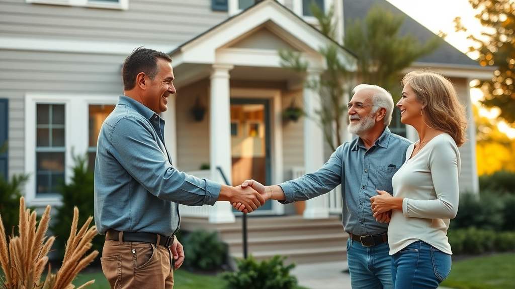Homeowners meet builder at finished project, residential building services near Reading, PA.