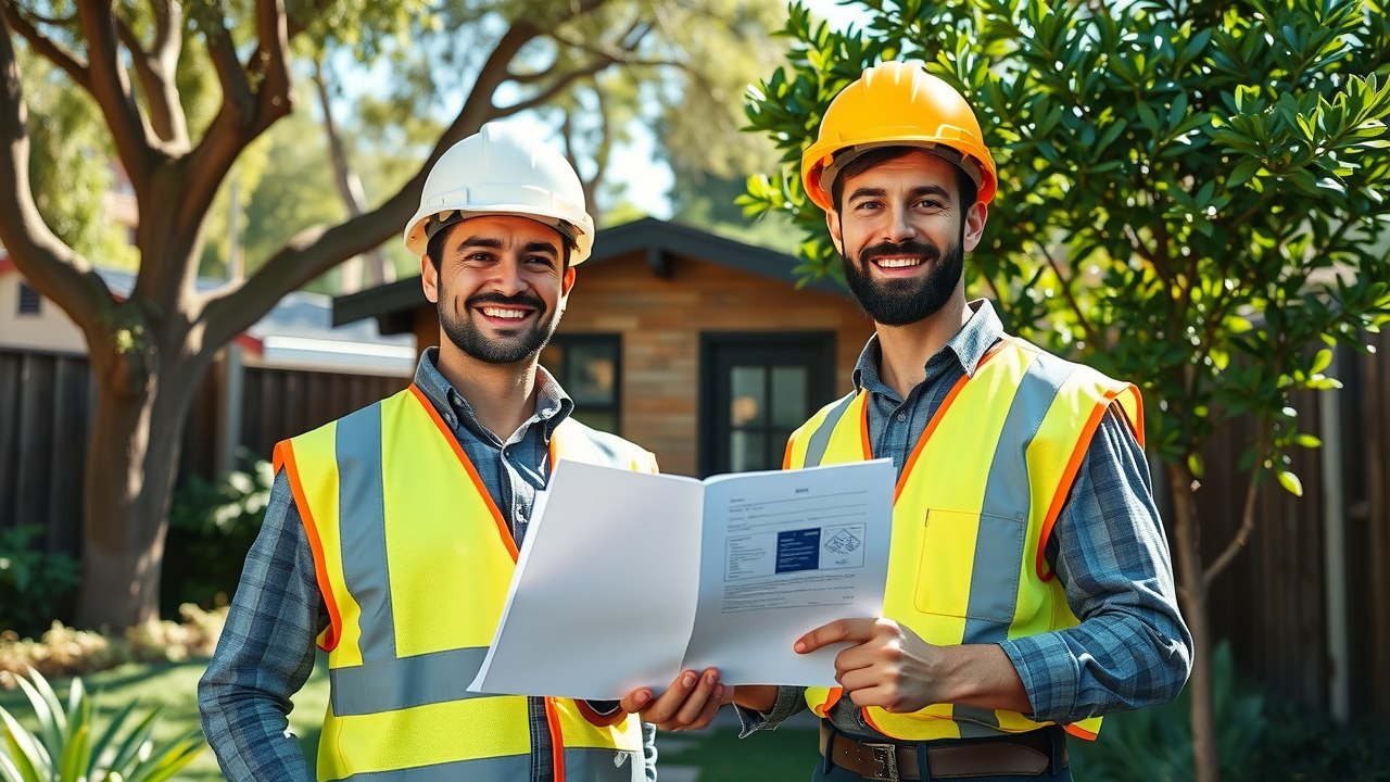 Licensed ADU contractor conducts permit inspection at Los Angeles backyard ADU
