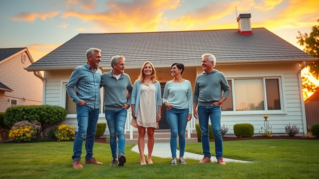 Happy family enjoys peace of mind after professional residential roofing services