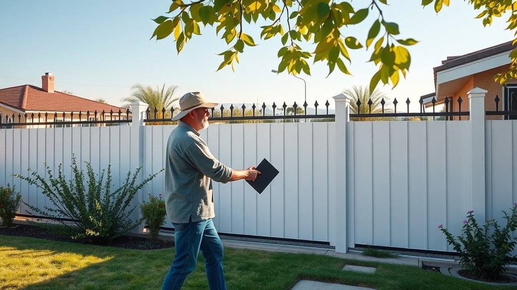 Fresno California fence contractor and homeowner finalize durable, stylish fencing