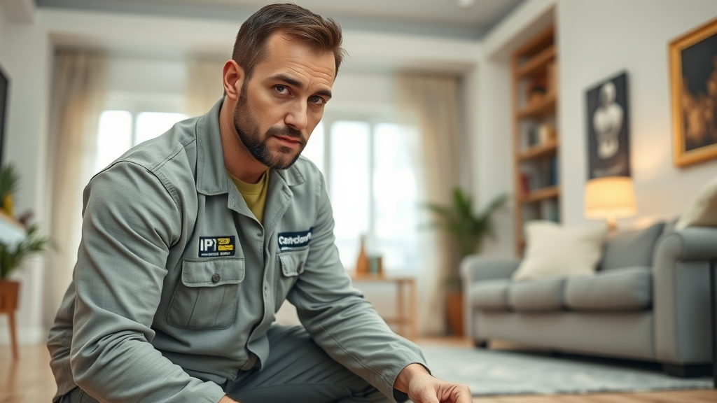 reliable pest control technician inspecting residential interior, pest control service-ongoing support