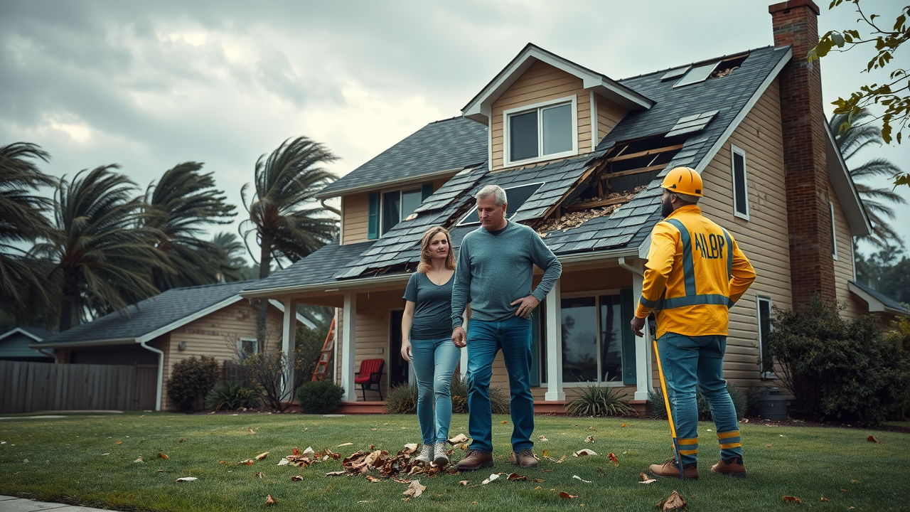 Post-storm roof inspection for storm damage roof repair by experts