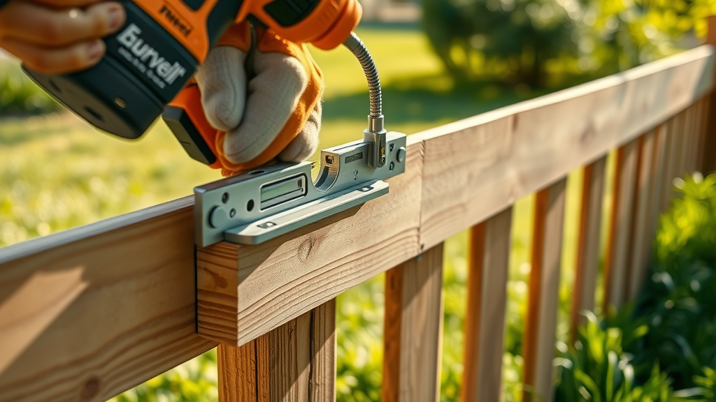 Close-up of professional using premium materials for fence installation services