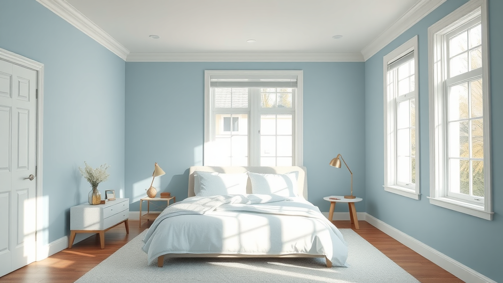Newly painted bedroom showcasing residential interior painting transformation