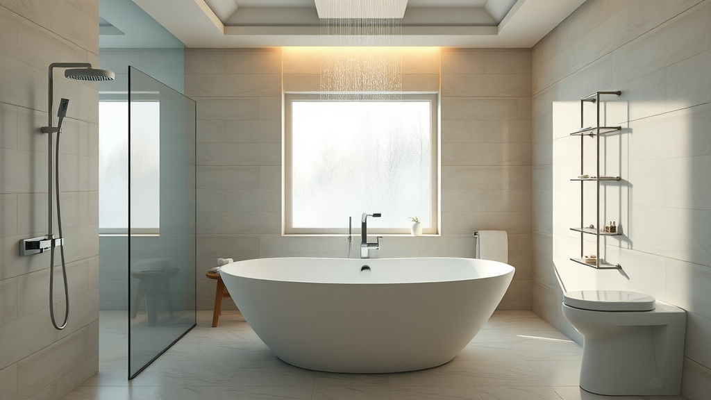 High-end remodel in Fresno, CA showcasing luxury spa-inspired bathroom transformation.