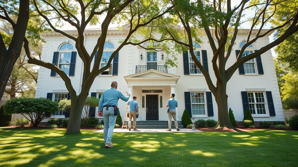 Exterior house painting crew prepping and painting for lasting results