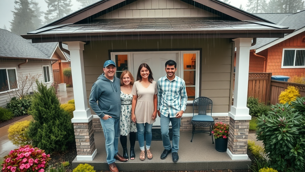 Battle Ground Washington home with clean roof, family grateful to roofers for their work