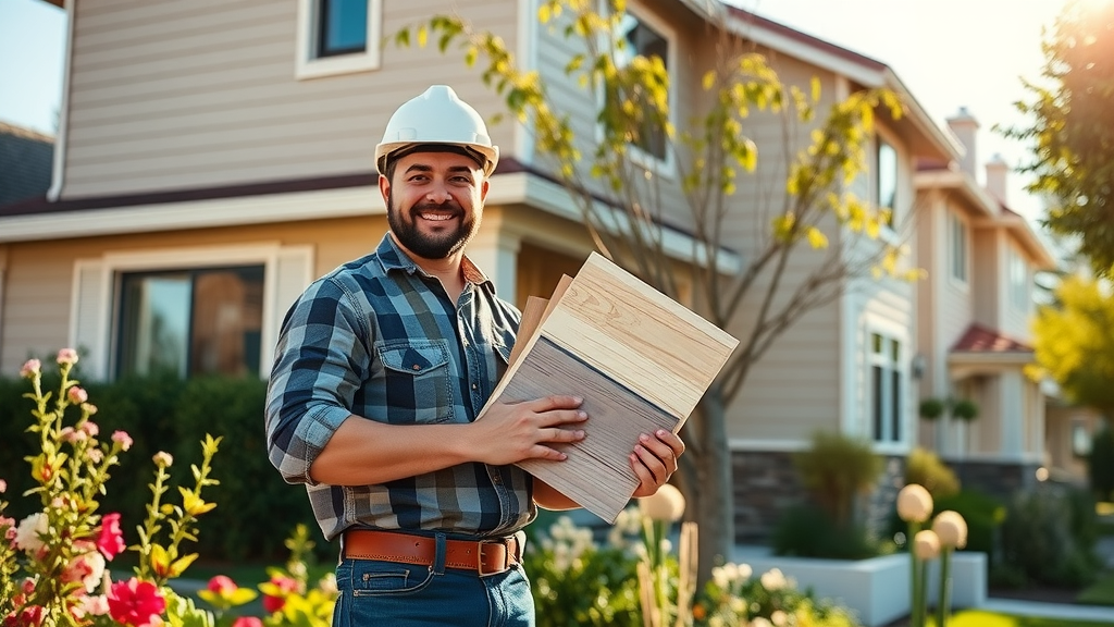 Siding contractor in Santa Rosa, California showing new siding samples
