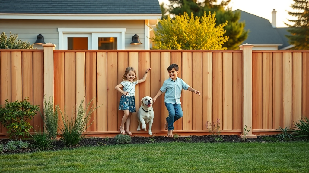 Safe backyard showcasing reliable fence installation services for families