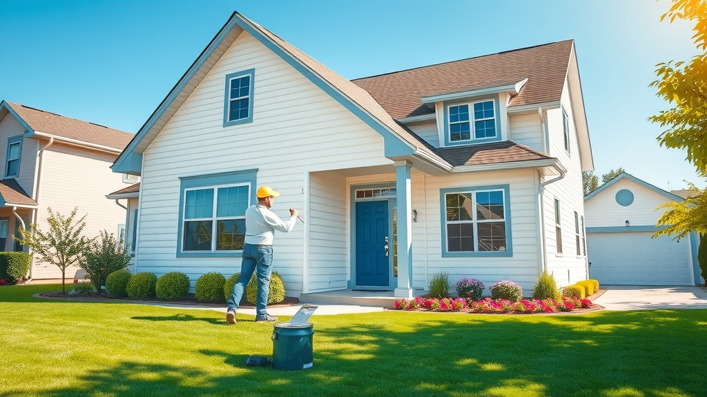 Professional exterior house painting brings vibrant curb appeal to modern home