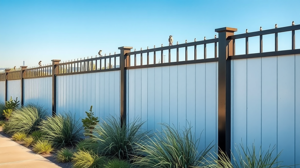 Durable vinyl and iron fences in a Sacramento neighborhood under clear sky
