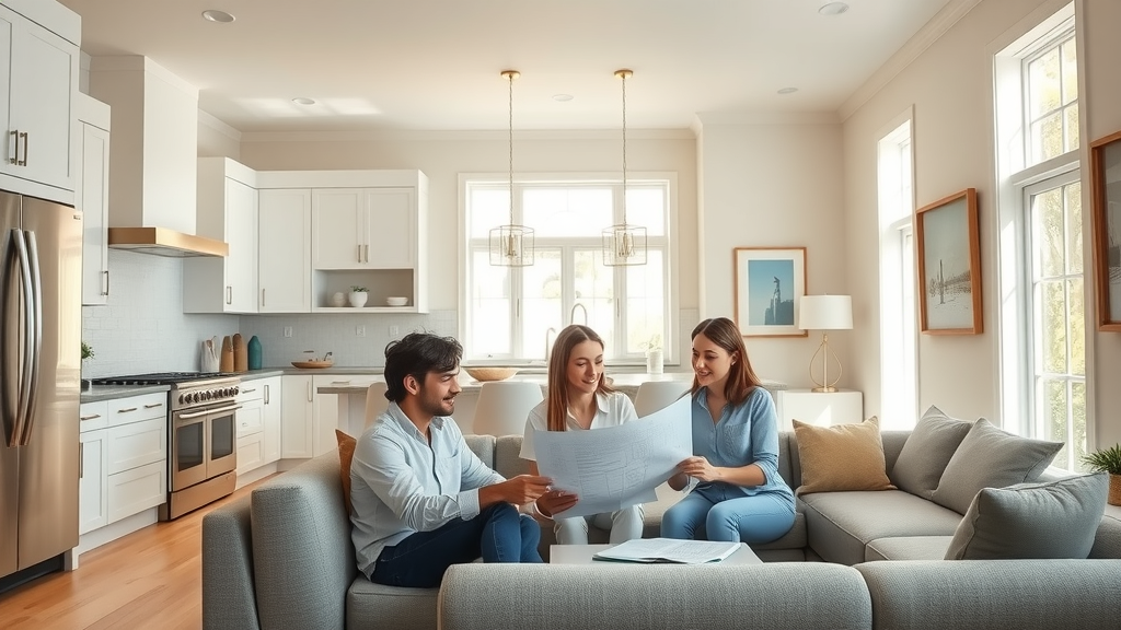 Sunnyvale custom home renovations open kitchen and living room design.