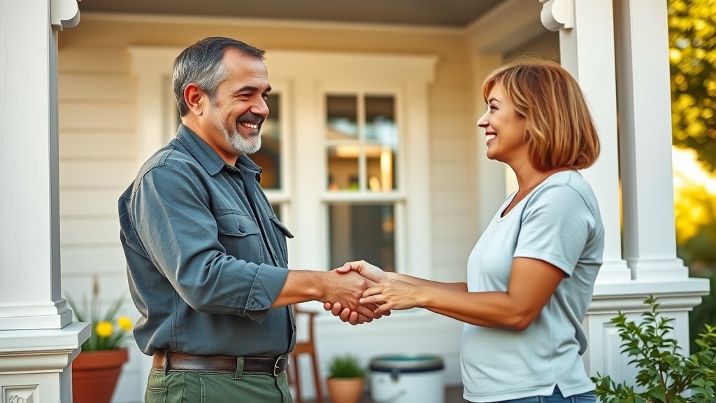 Oakland homeowner hiring trusted residential painting experts with satisfaction