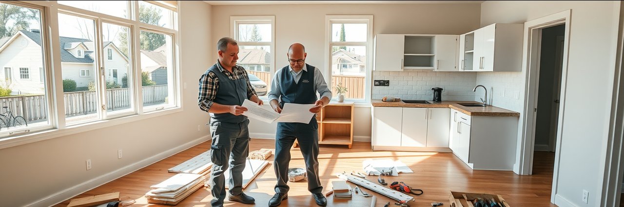 Home improvement contractors renovating a West Sacramento living room