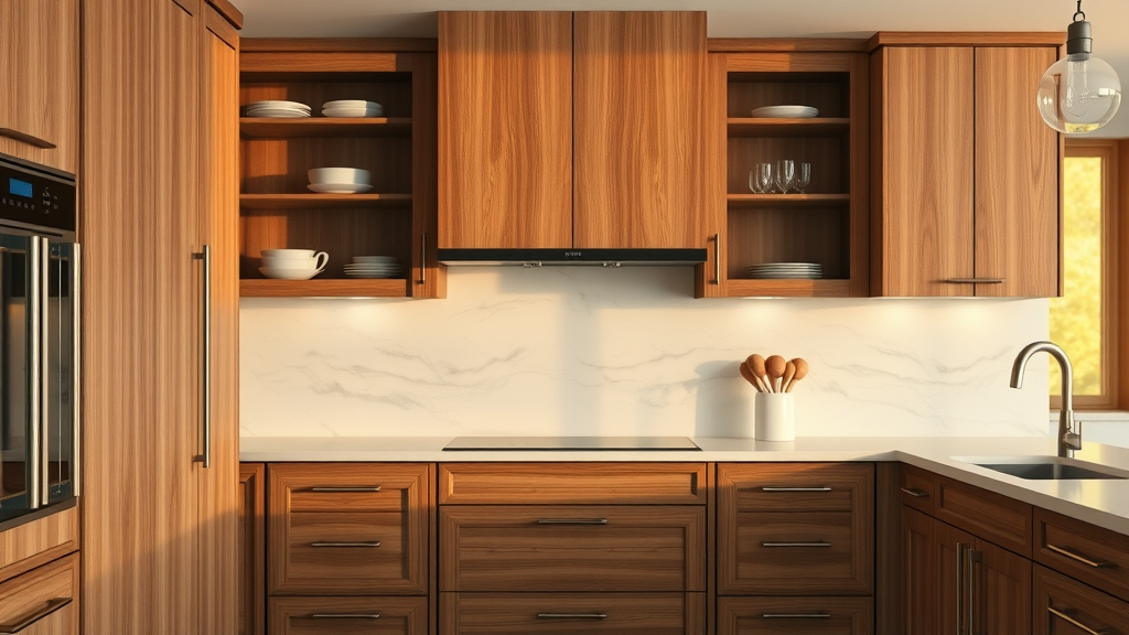 Expert custom cabinetry materials in upscale kitchen with seamless joints and flawless finishes