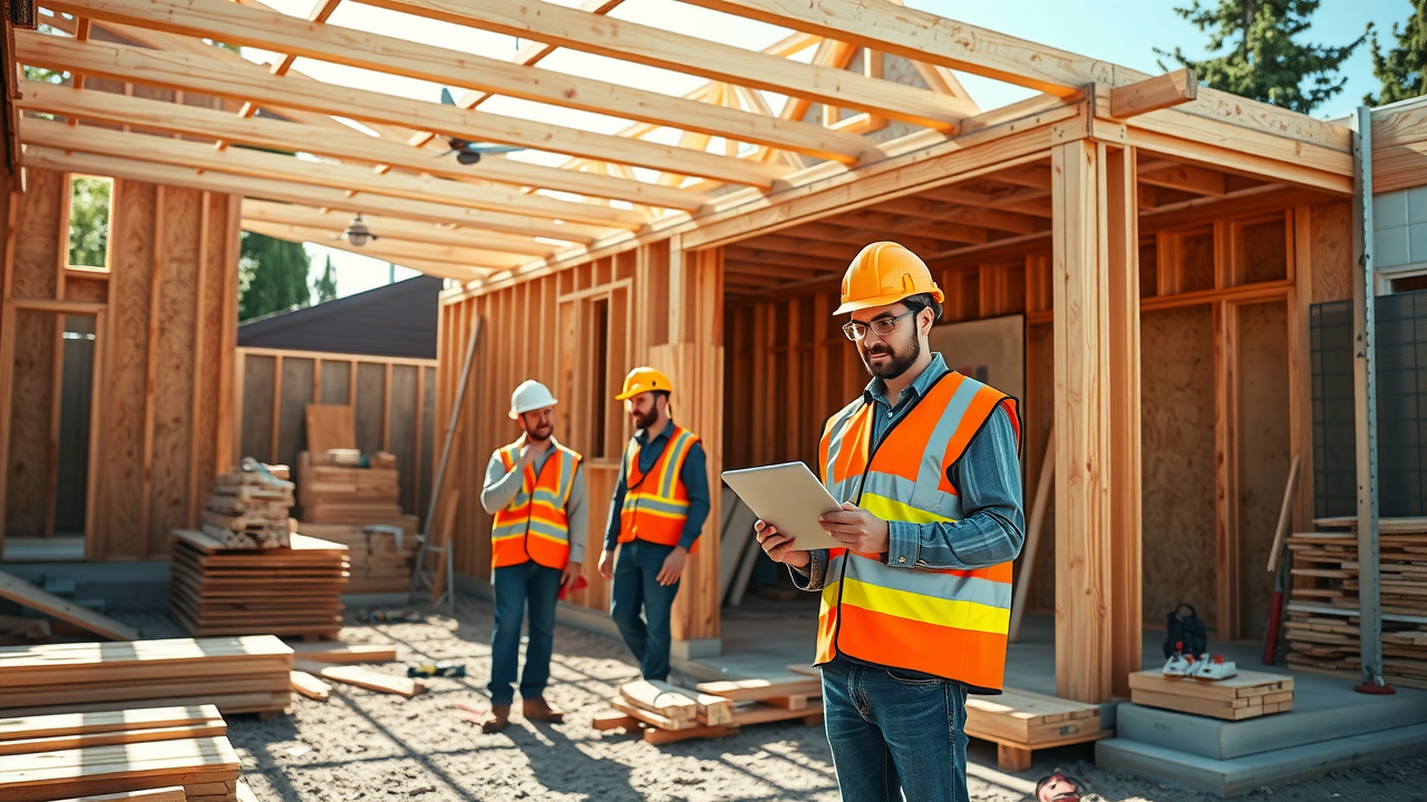 Sacramento ADU construction contractor oversees active backyard building project