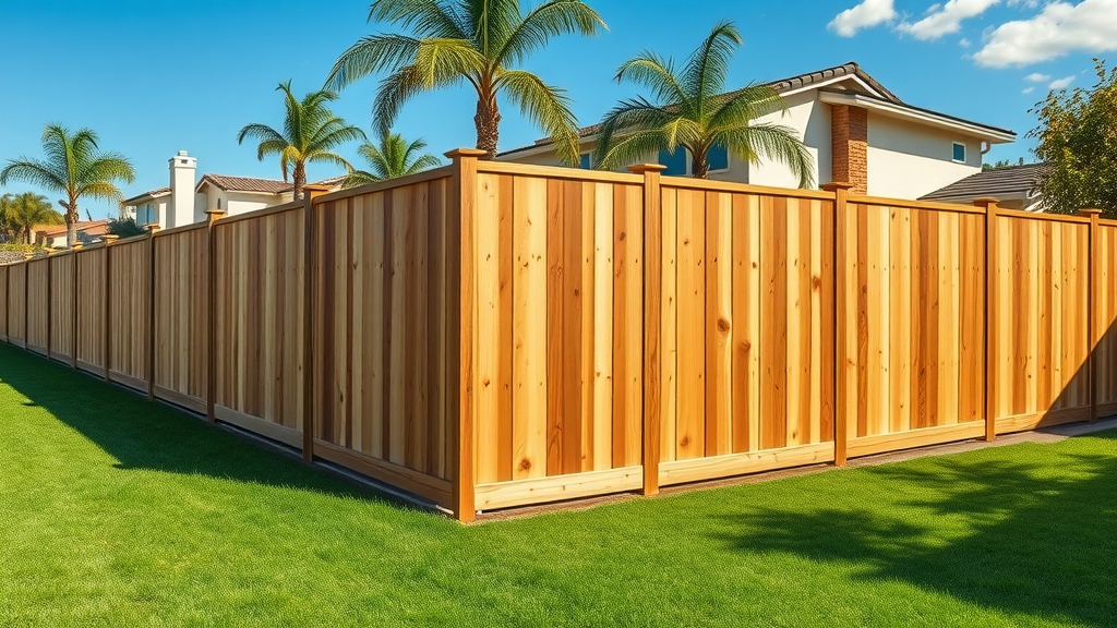 Beautiful wooden fence installation at a modern Tarzana, CA home