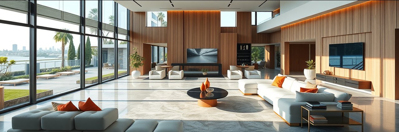 Modern luxury home interior after high-end home renovations in Newport Beach, California.