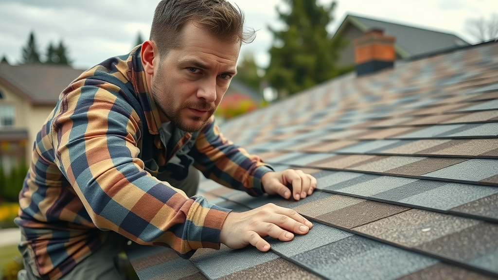 Mill Creek Washington roofer installing new shingles after rain shower