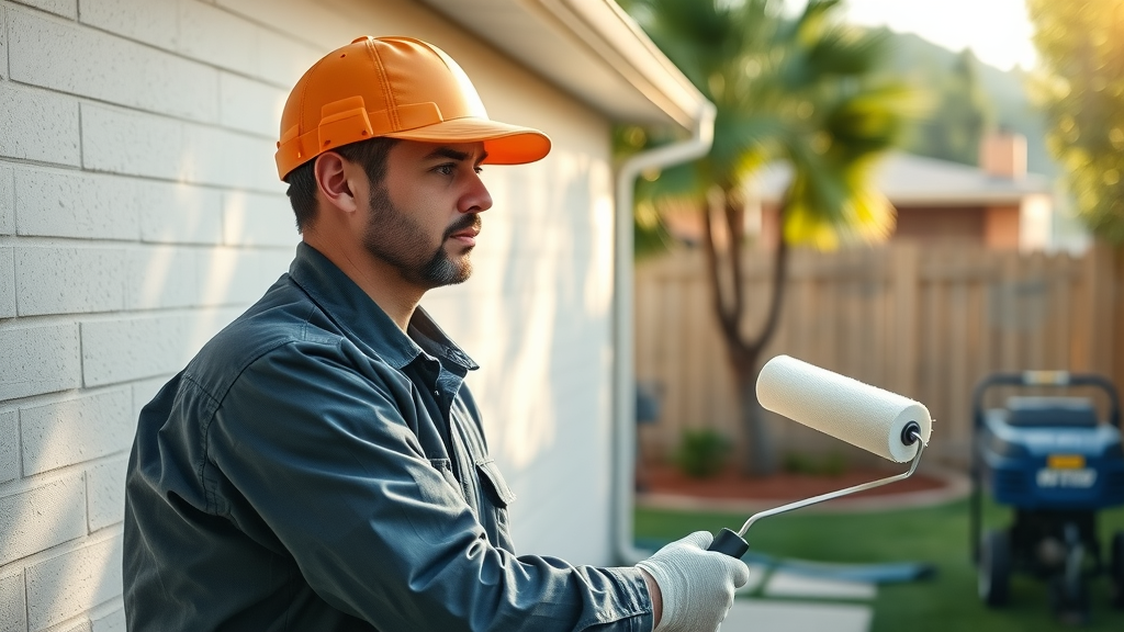 Expert applying waterproofing coatings to protect home from leaks