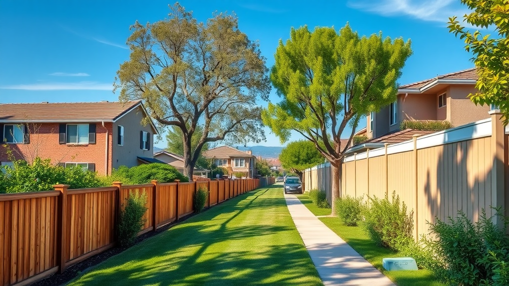Diverse fence installation options on Tarzana, CA residential street