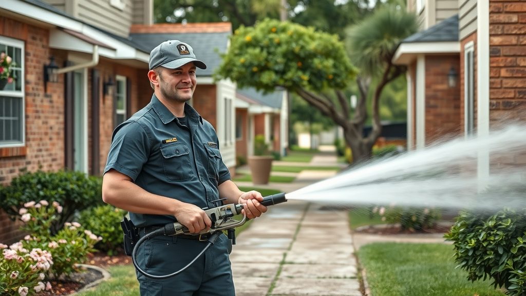 Professional performing house washing services in Austin Texas neighborhood