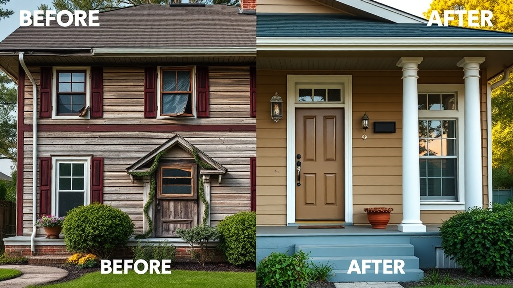 before and after scenes of home saved by professional termite control