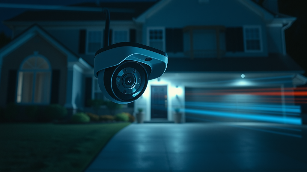 outdoor security camera with night vision, motion detection, night lighting, outdoor cam