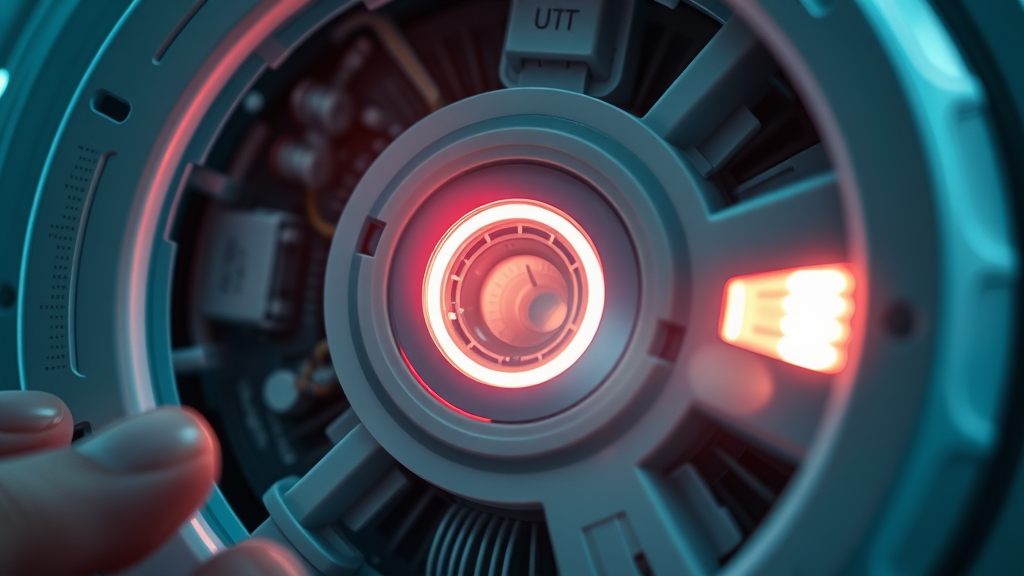 Close-up of a high-tech carbon monoxide detector with visible circuitry and a glowing indicator light, showcasing how carbon monoxide detectors work to protect homes from dangerous gas levels.