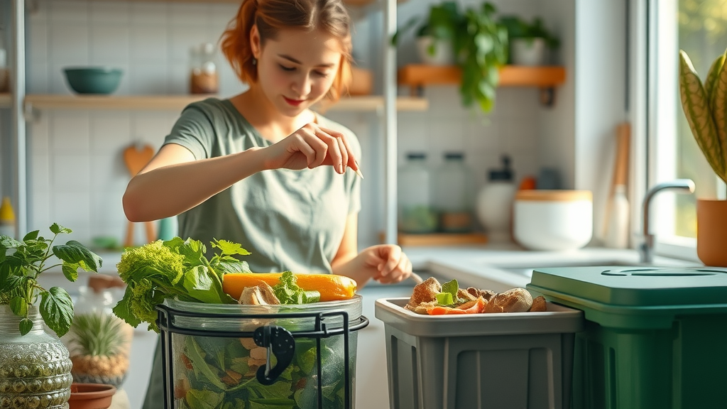 Eco-friendly home integrating garbage disposal and composting for sustainable food waste management