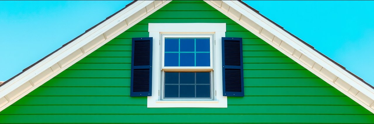 Modern green house with window, showing benefits of hiring a family owned window and door near Conshohocken, PA