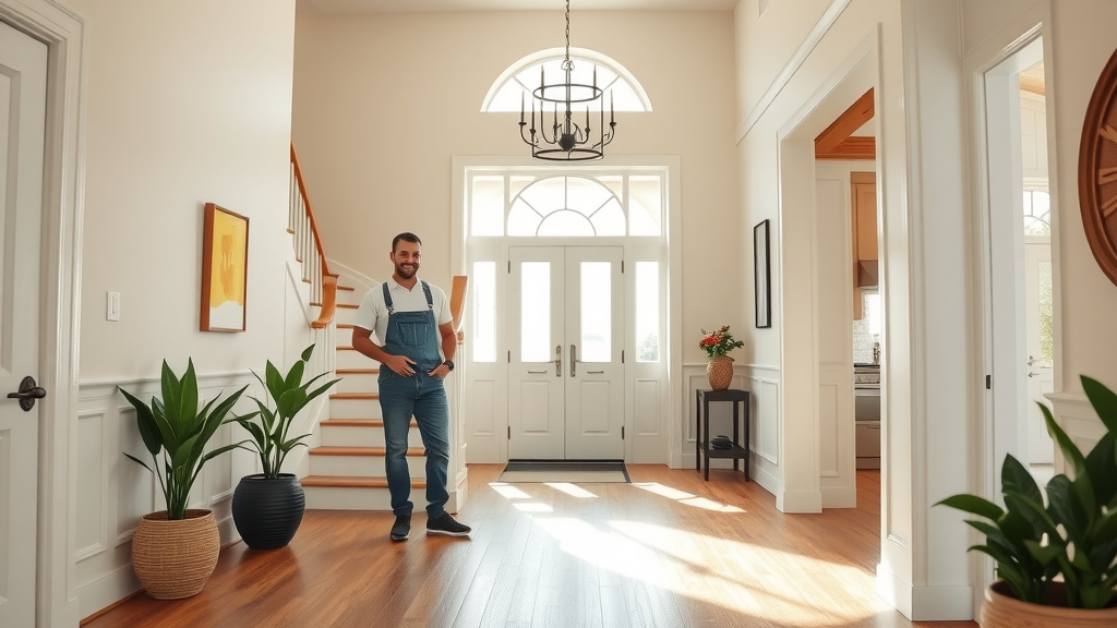 Beautiful remodeled home entry and staircase showcasing full home remodeling results