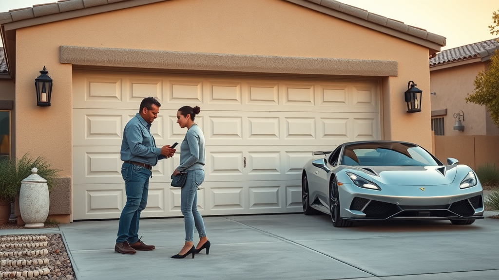 Family observes expert smart garage door installation near Queen Creek, AZ