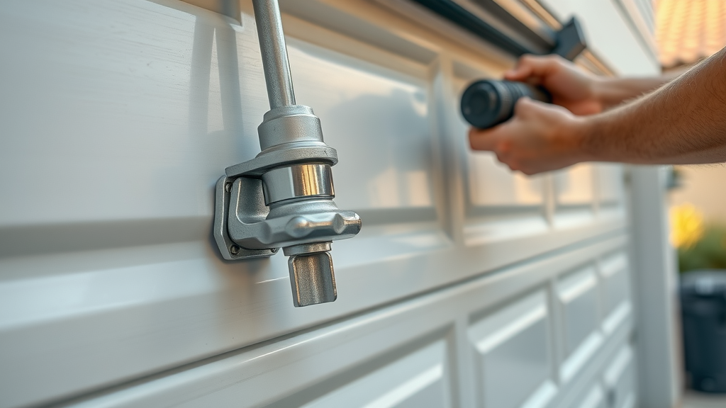 Expert installer adjusts garage door components near Queen Creek Arizona