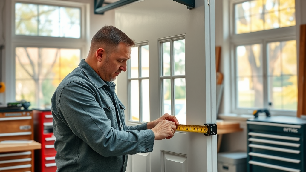 Professional measuring door for installation in Summit NJ workshop