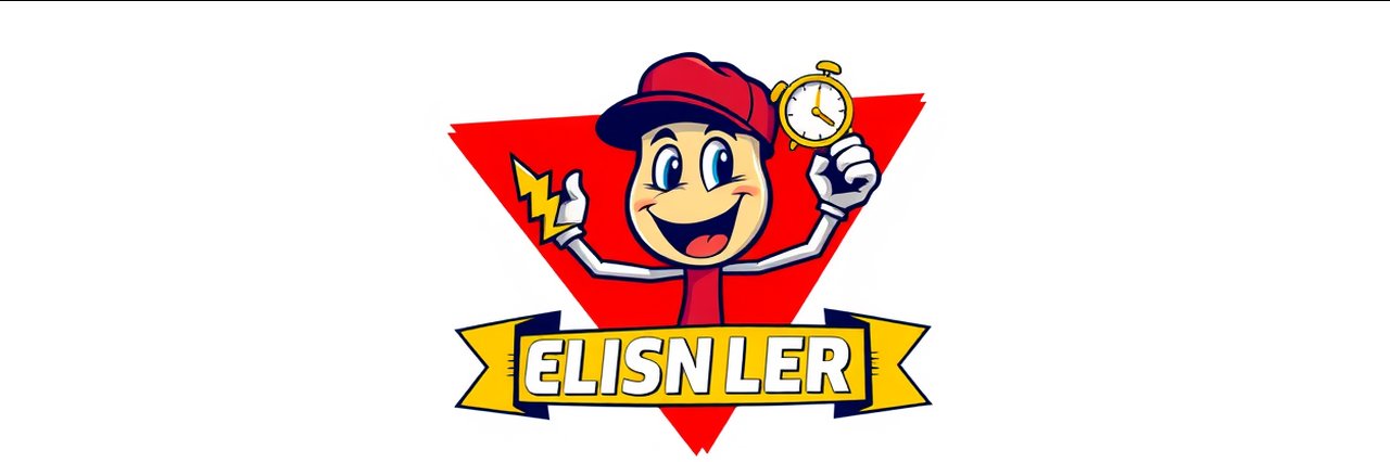Retro cartoon logo for 24/7 electrical repair in Houston, TX with lightbulb mascot.