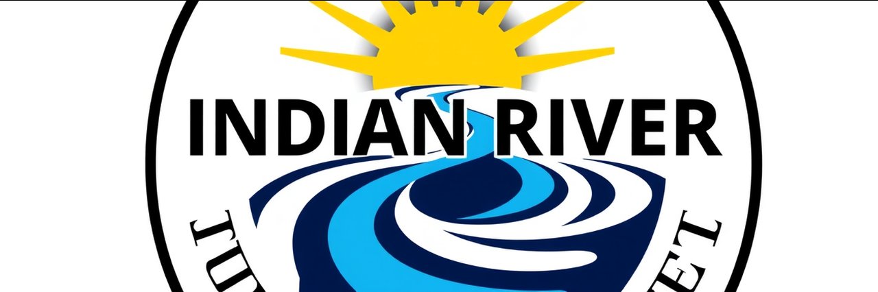 Indian River Concrete Coatings epoxy floor coatings logo with river and sun design