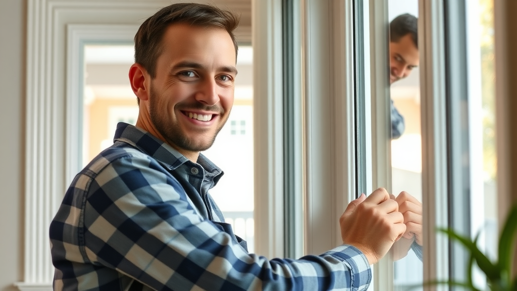 Expert installer working on best window installation in Charlotte, NC interior
