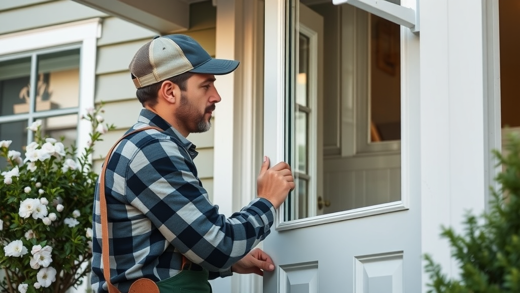 Door replacement expert fitting energy-efficient door in Medford, OR