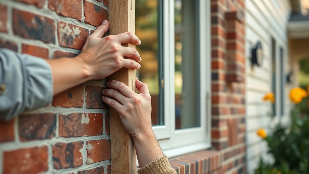 Professional window installation in Indianapolis, IN showing precise and careful fitting of new window.