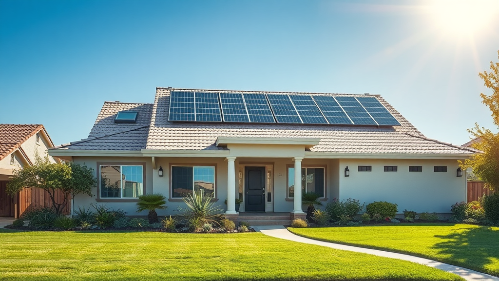 Modern Fresno home with Sunmade Roofing solar panels and electric system
